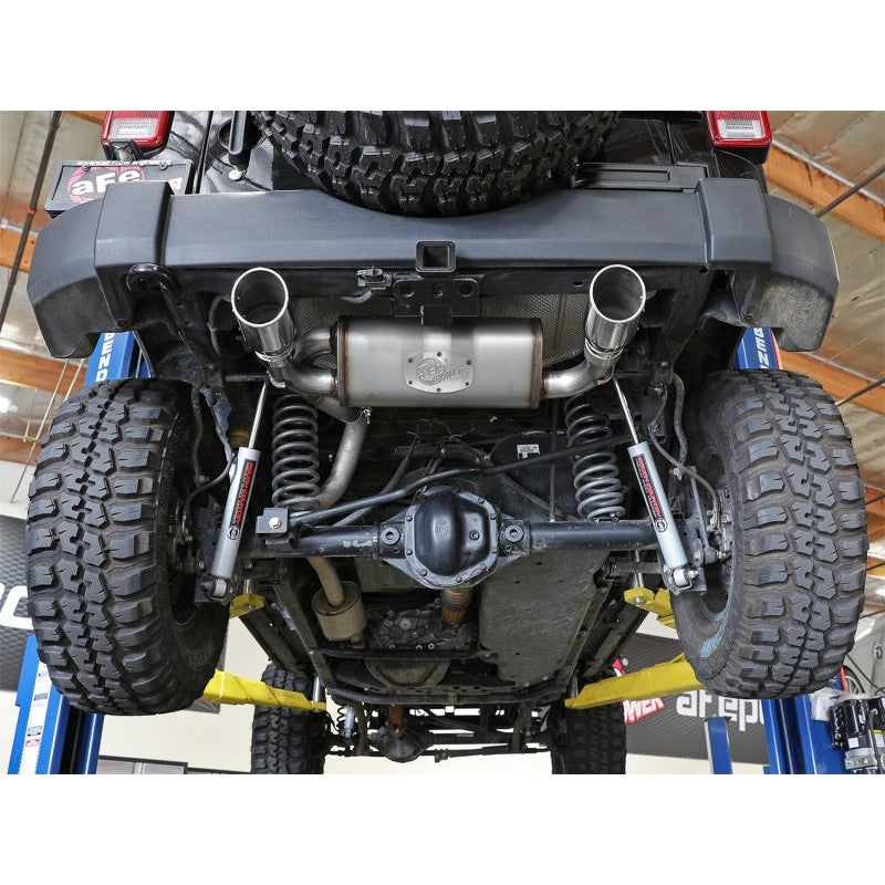 aFe Rebel Series 2.5in 409 SS Axle-Back Exhaust w/Polished Tips 07+ Jeep Wrangler (JK) V6 3.6L/3.8L