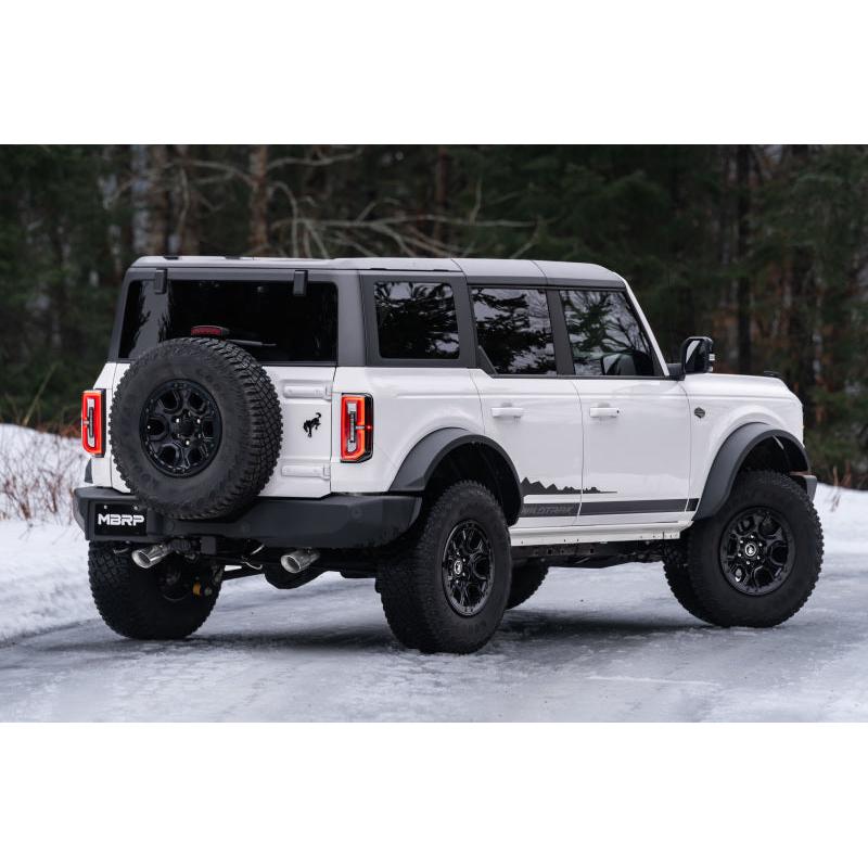 MBRP 21-22 Ford Bronco 2.3/2.7L EcoBoost 2/4-Dr 3in Catback Dual Split Rear Exit Aluminized Steel - T1 Motorsports