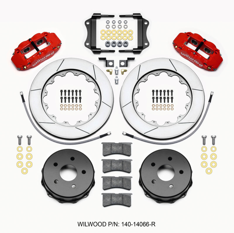 Wilwood Narrow Superlite 4R Rear Kit 14.00in Red 2007-up Jeep JK w/Lines - T1 Motorsports