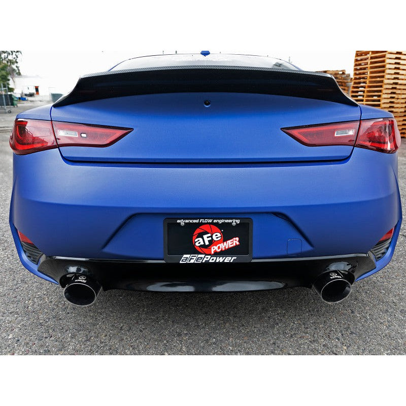 aFe POWER Takeda 2.5in 304 SS CB Exhaust w/ Black Tips 17-19 Infiniti Q60 V6-3.0L (tt)