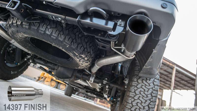 Corsa Sport Cat-Back Dual Rear Exit w/ 5in Polished Tip - 2017-2020 Ford F-150 Raptor 3.5L