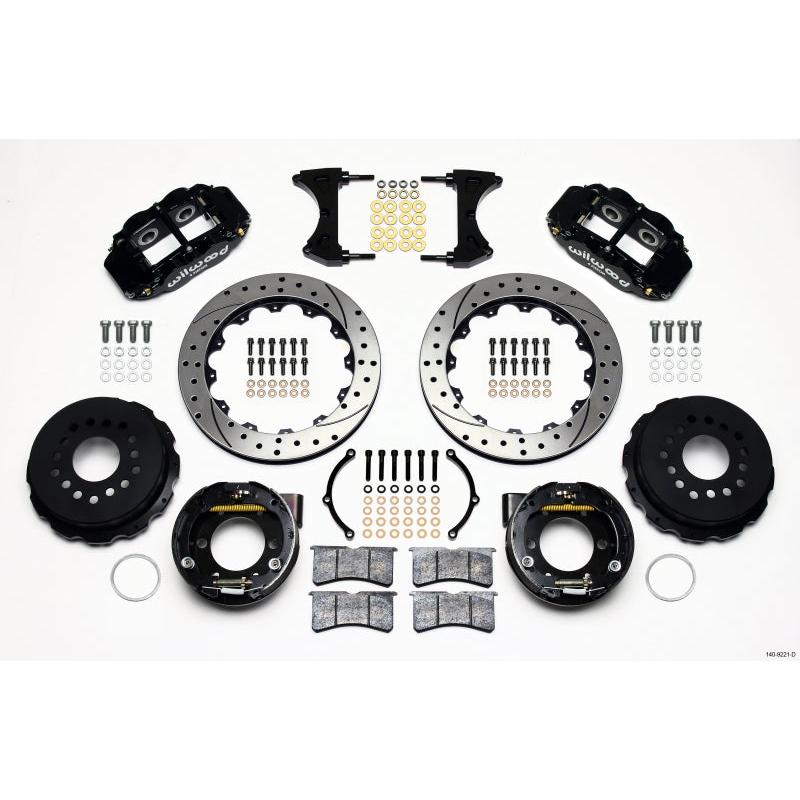 Wilwood Narrow Superlite 4R Rear P-Brk Kit 12.88in Drilled 2005-2014 Mustang - T1 Motorsports