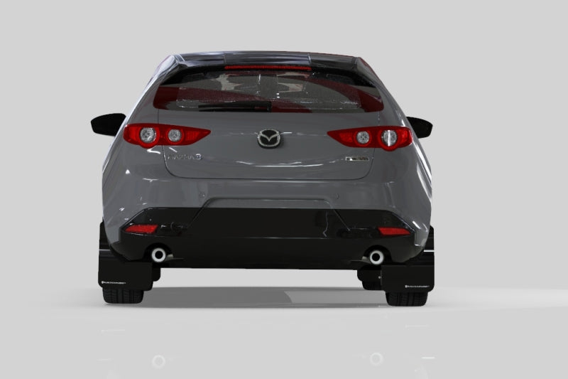 Rally Armor 19-22 Mazda3 GT Sport Hatch Black UR Mud Flap w/ White