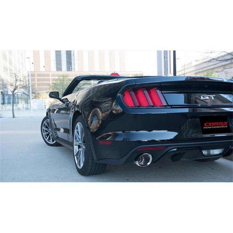 Corsa Xtreme Dual Rear Exit Exhaust w/ Polished Tips - 2015-2023 Ford Mustang GT Convertible 5.0L V8