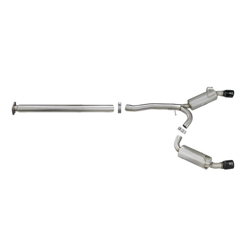 aFe Takeda 3in. to 2.5in. 304 SS C/B Exhaust 08-15 Mitsubishi Lancer EVO I4-2.0L (t) - Black Tips