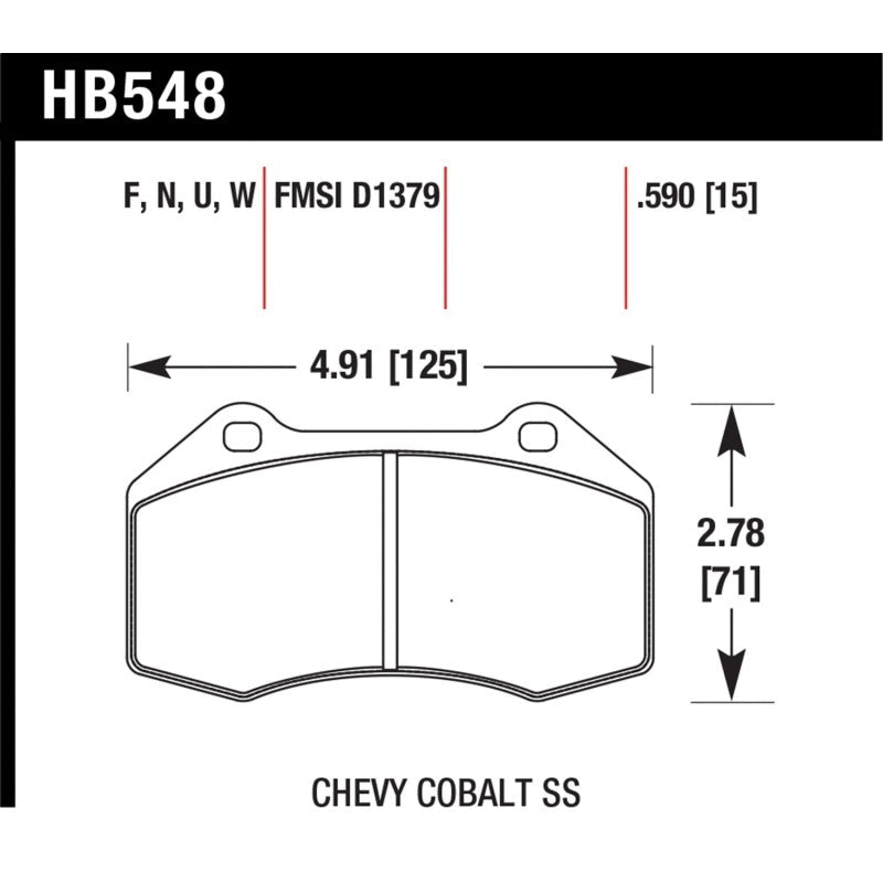 Hawk 08-10 Chevrolet Cobalt / HHR HPS 5.0 Front Brake Pads - T1 Motorsports