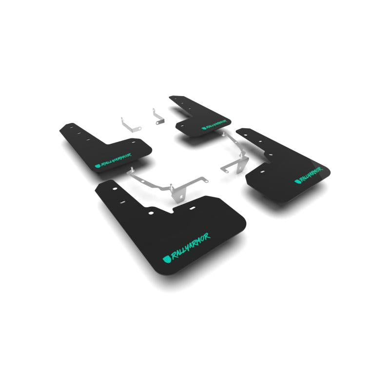 Rally Armor 13-17 Subaru Crosstrek XV Black UR Mud Flap w/ Teal Altered Font Logo