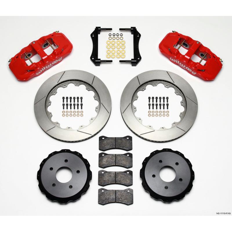 Wilwood AERO4 Rear Kit 14.00in Red 97-04 Corvette C5/Z06 05-13 C6 - T1 Motorsports