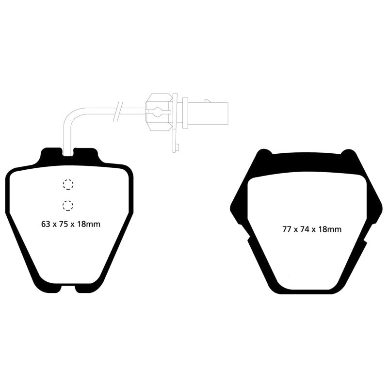 EBC Redstuff Brake Pads -  99-01 Audi A6 Quattro 2.7 Twin Turbo Sedan (8 Pad Set) - Front Brake Pads