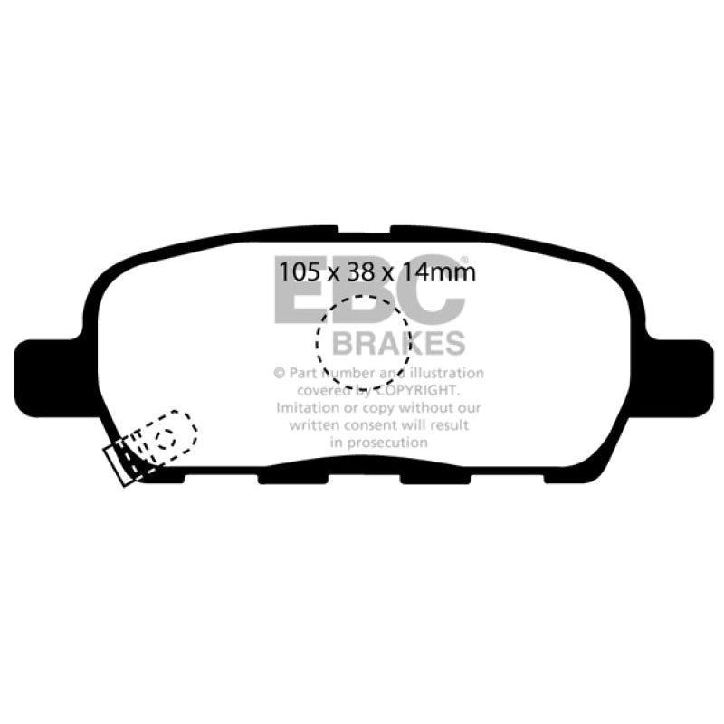 EBC Redstuff Brake Pads -  08-13 Infiniti EX35 3.5 - Rear Brake Pads - T1 Motorsports