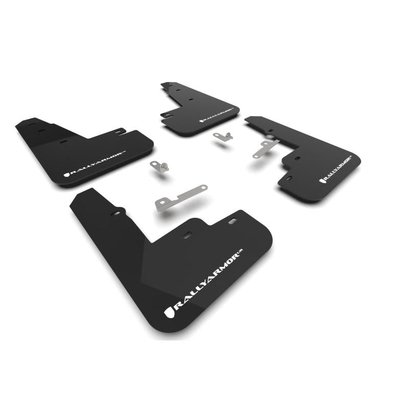 Rally Armor 21-23 Ford Mustang Mach-E Black Mud Flap w/ White Logo