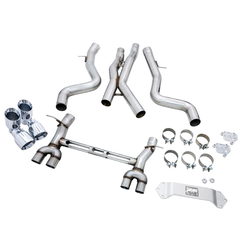 AWE Tuning BMW F8X M3/M4 Track Edition Catback Exhaust - Diamond Black Tips