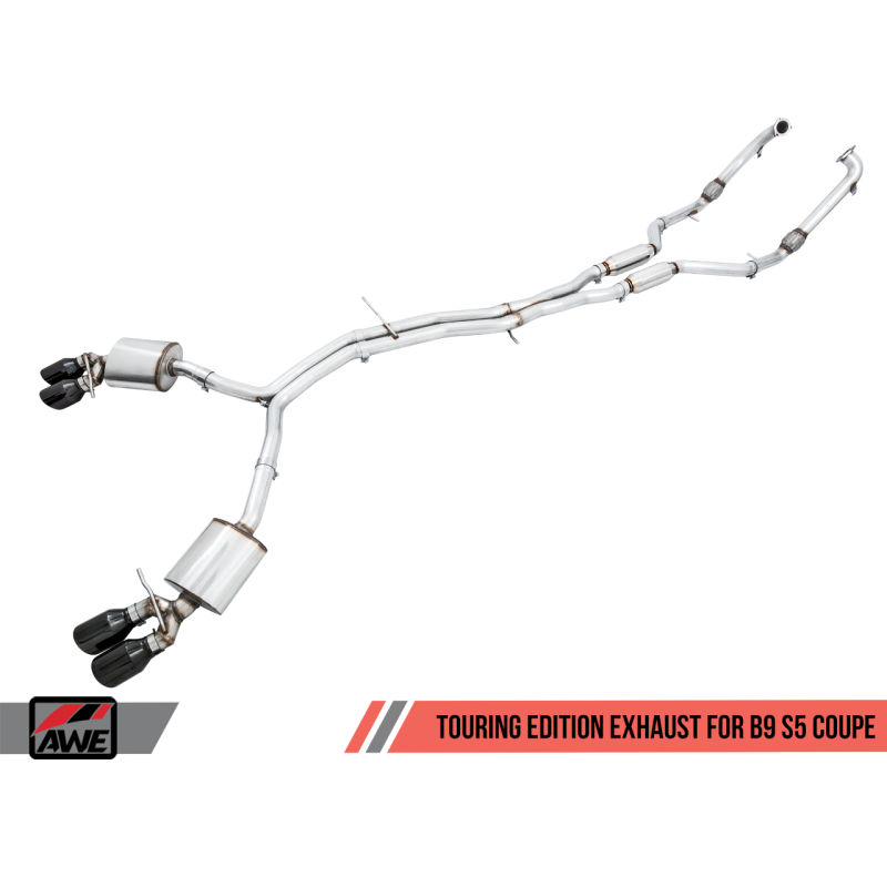 AWE Tuning Audi B9 S5 3.0T Touring Edition Exhaust - Black Diam Tips (102mm)