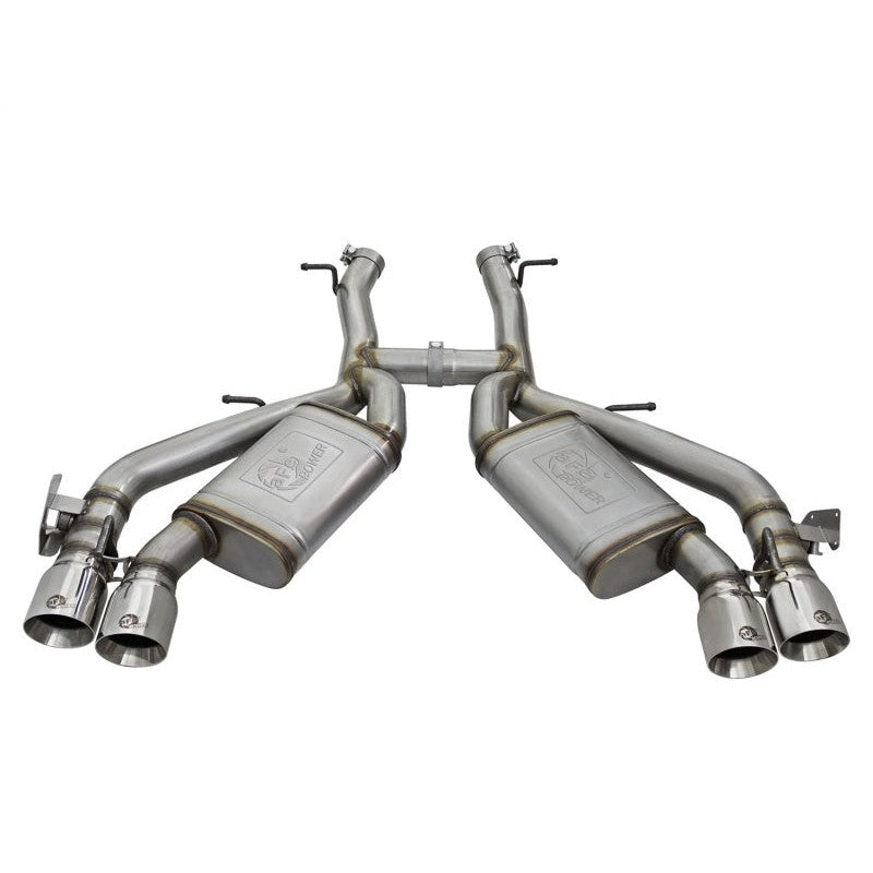 aFe MACHForce XP 3in 304 SS Axle-Back Dual Exhaust (NPP) w/ Polished Tips 16-17 Camro SS V8-6.2L