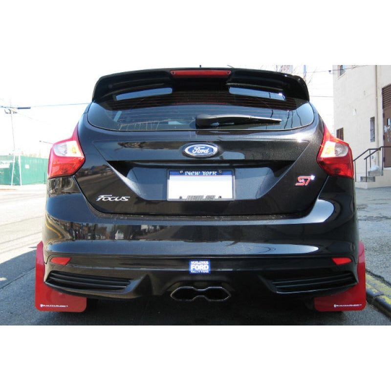 Rally Armor 12-19 Ford Focus ST / 16-19 RS Black Mud Flap w/ Red Logo - T1 Motorsports