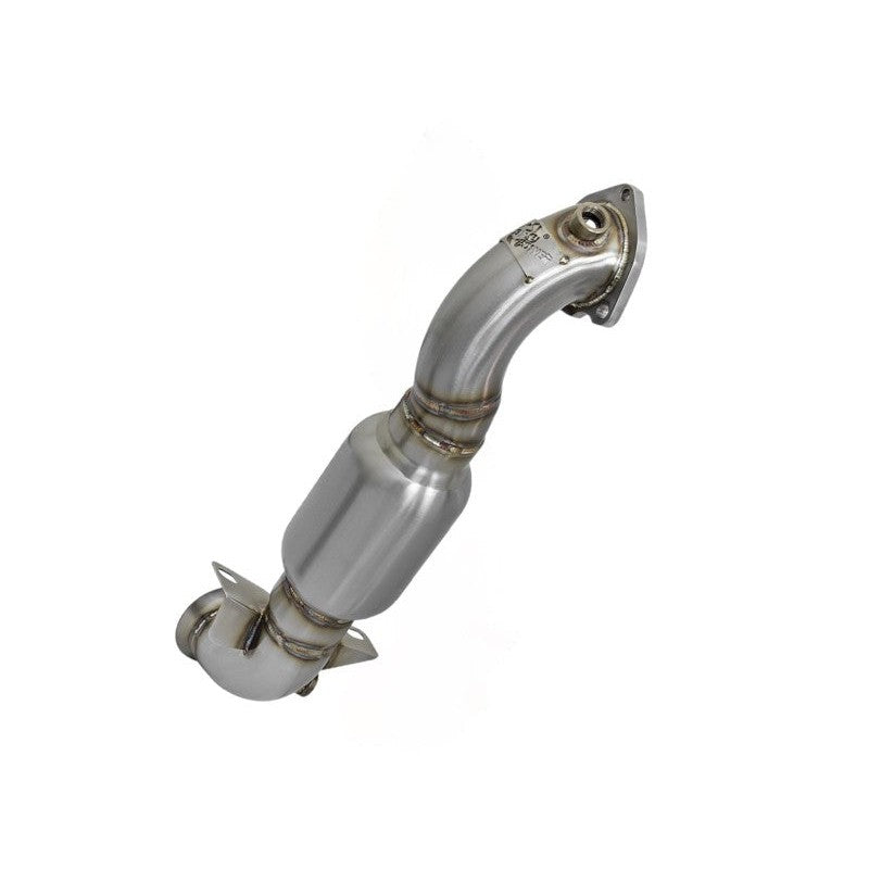aFe Twisted Steel Down Pipe 2-1/2in 304 Stainless Steel w/ Cat - 09-15 MINI Cooper - T1 Motorsports