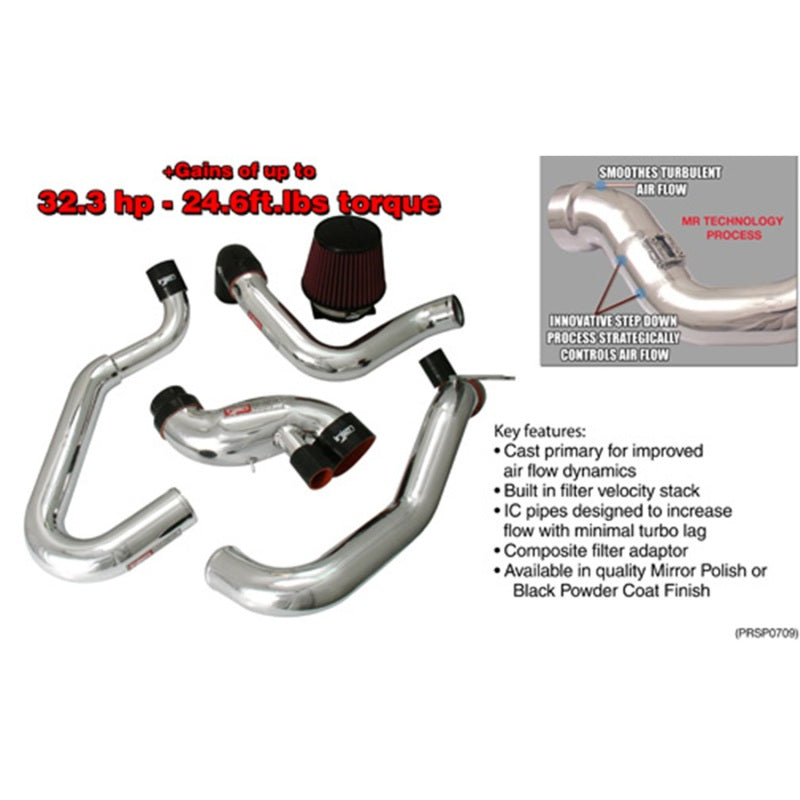 Injen 03-06 Evo 8/9/MR Cast Aluminum Intake System w/ Full Intercooler Piping Black Short Ram Intake - T1 Motorsports