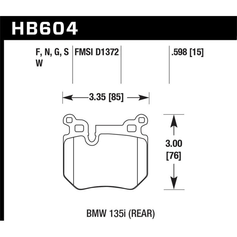 Hawk BMW 135i HPS Street Rear Brake Pads - T1 Motorsports