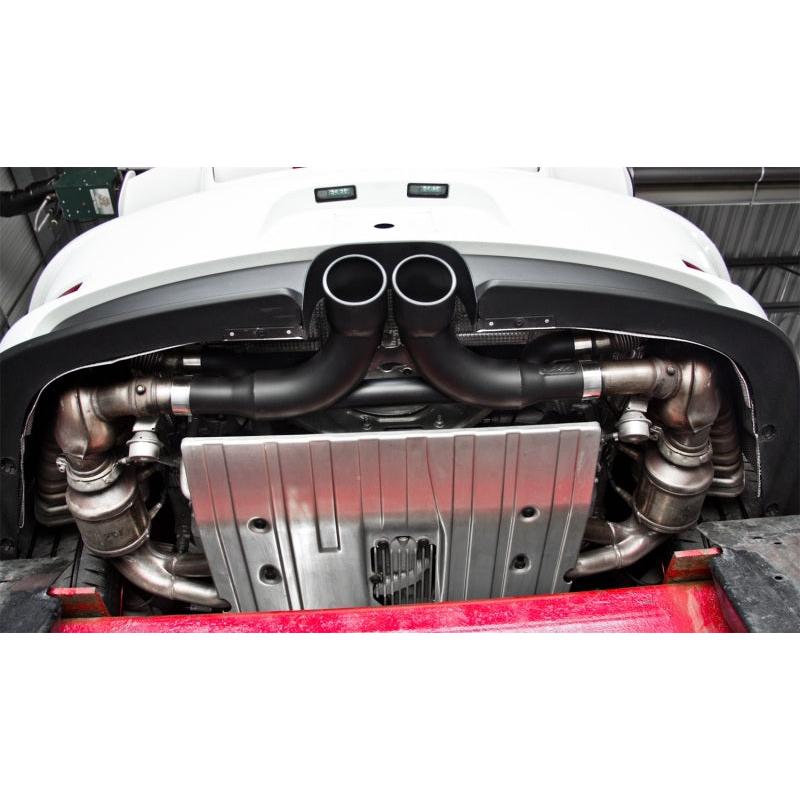 MBRP 14-15 Porsche GT3/GT3RS 3in Center Muffler Bypass 4in Tips - Black Coated - T1 Motorsports