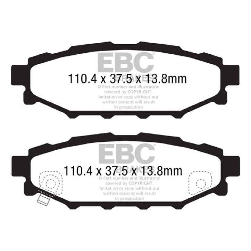 EBC Redstuff Brake Pads -  12+ Subaru BRZ 2.0 (solid rear rotors) - Rear Brake Pads