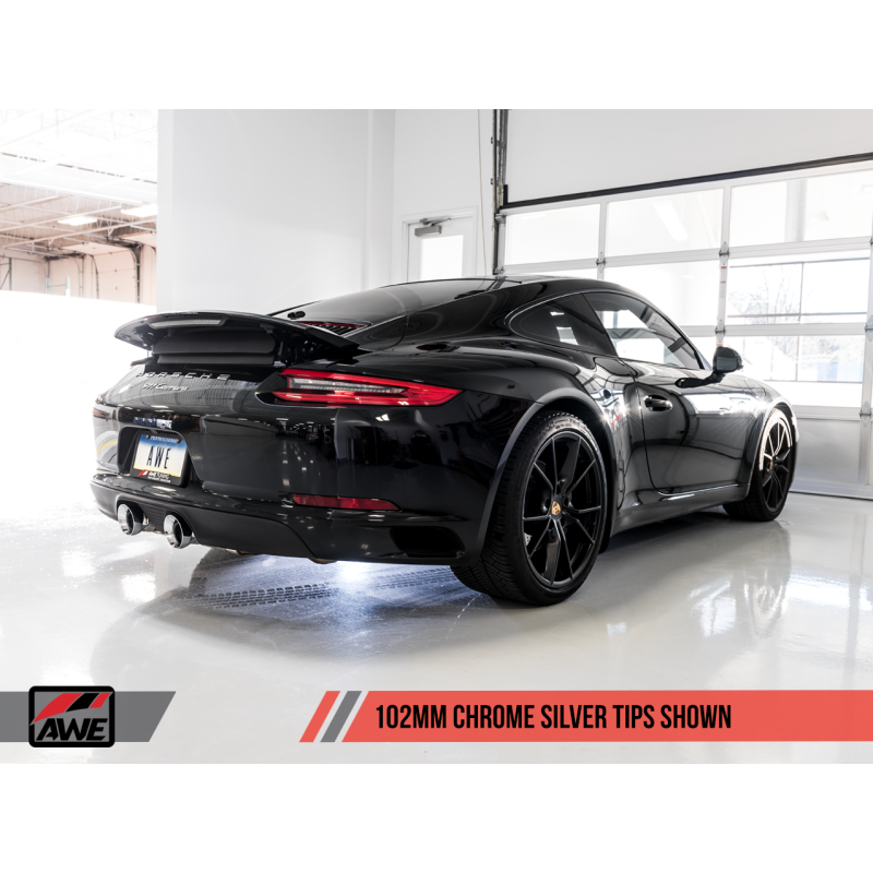 AWE Tuning Porsche 911 (991.2) Carrera / S SwitchPath Exhaust for PSE Cars - Chrome Silver Tips