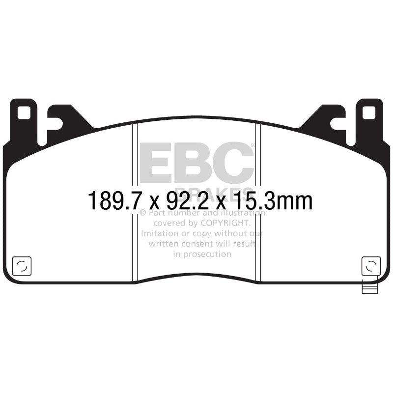 EBC Redstuff Brake Pads -  2015+ Ford Mustang (6th Gen) 5.2L (GT350) Shelby - Front Brake Pads