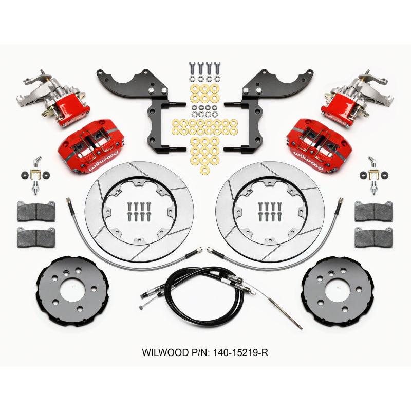 Wilwood Dynapro Radial4 / MC4 Rear Kit 12.19 Red 2014-2015 Mini Cooper w/Lines & Cables - T1 Motorsports
