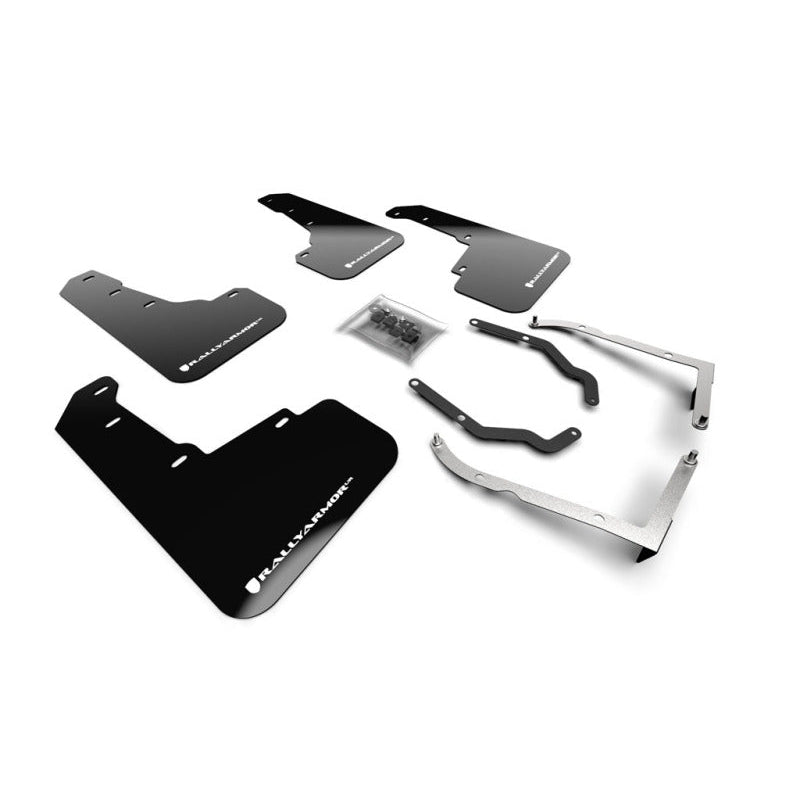 Rally Armor 18-22 Subaru Crosstrek Lift/AT Black UR Mud Flap w/ White Logo - T1 Motorsports