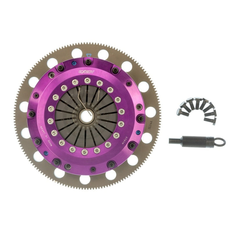 Exedy 96-16 Ford Mustang V8 4.6L/5.0L Hyper Twin Cerametallic Clutch Sprung Disc Push Type Cover - T1 Motorsports