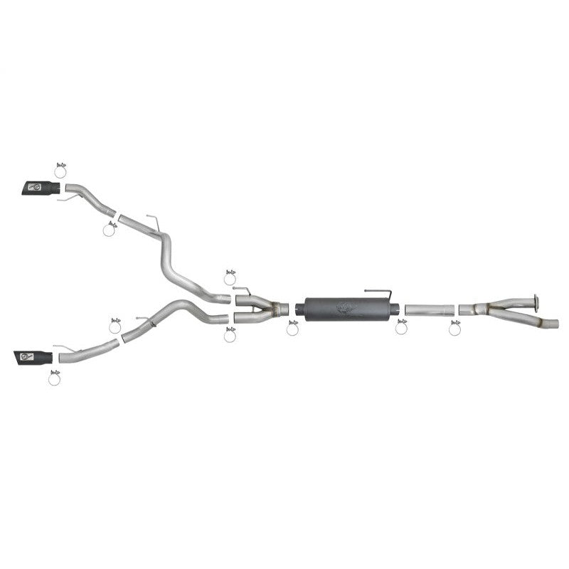 aFe MACH Force-Xp 3in to 3-1/2in 304 SS Cat-Back Exhaust w/Black Tip 17-18 Ford F-150 Raptor V6 3.5L