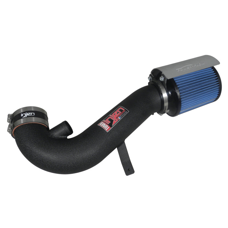 Injen 11 Ford Mustang GT V8 5.0L Power-Flow Wrinkle Blk Short Ram Air Intake w/ MR Tech/Heat Shield - T1 Motorsports
