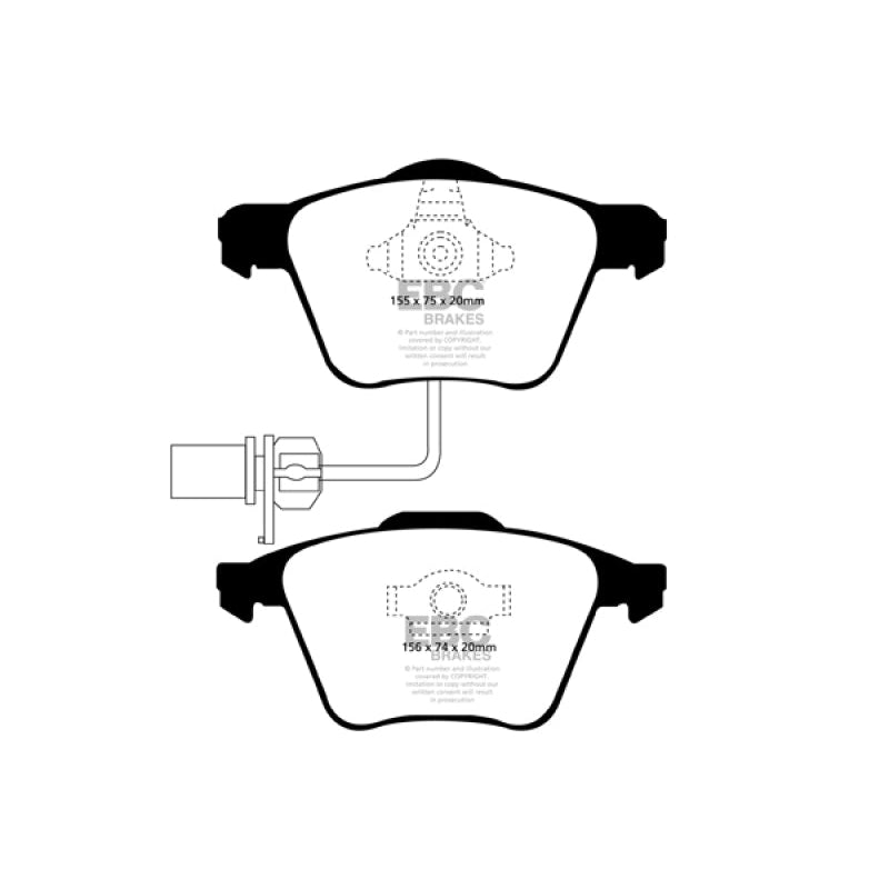 EBC Redstuff Brake Pads -  05-08 Audi A4 2.0 Turbo - Front Brake Pads - T1 Motorsports
