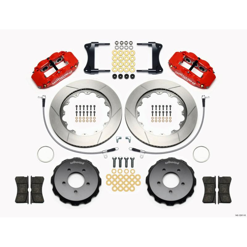 Wilwood Narrow Superlite 6R Front Hat Kit 14.00in Red 2005-Up Mazda Miata w/ Lines - T1 Motorsports