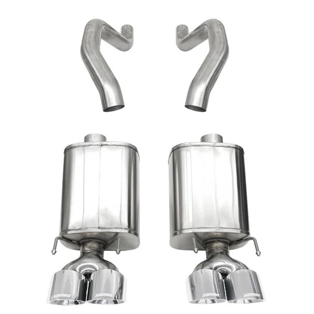 Corsa 06-13 Chevy Corvette C6 Z06 7.0L / 09-13 ZR1 6.2L Polished AxleBack Exhaust w/4.5in Twin Tips - T1 Motorsports