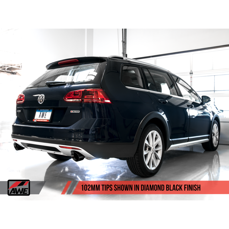 AWE Tuning VW MK7 Golf Alltrack/Sportwagen 4Motion Touring Edition Exhaust - Diamond Black Tips