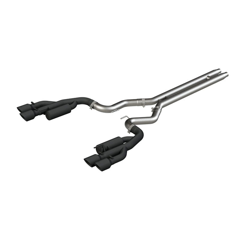 MBRP 18-19 Ford Mustang GT 5.0 3in Cat Back Quad Tip Race Version - Black - T1 Motorsports