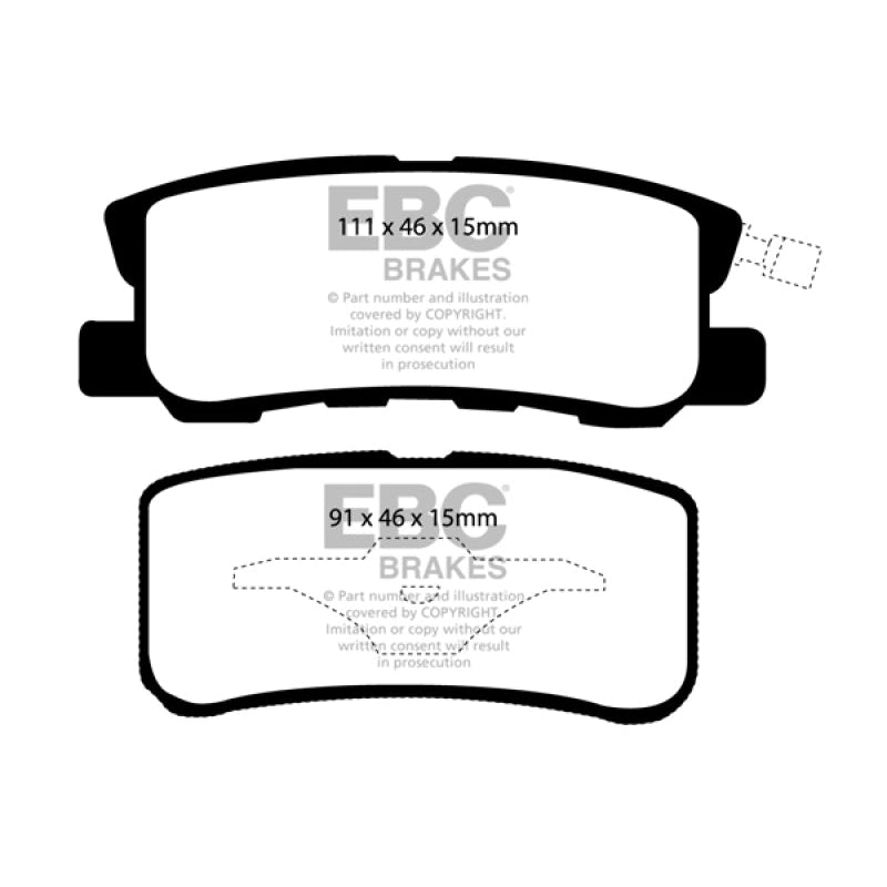 EBC Redstuff Brake Pads -  11-14 Chrysler 200 3.6 - Rear Brake Pads