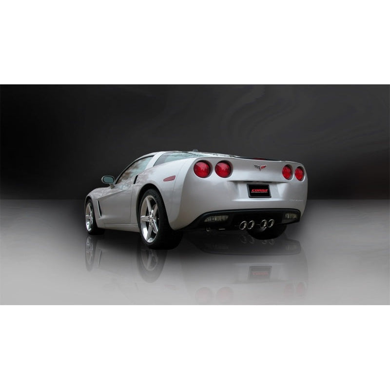 Corsa Sport Axle-Back Exhaust w/Polished Tips - 2005-2008 Chevrolet Corvette C6 6.0L V8