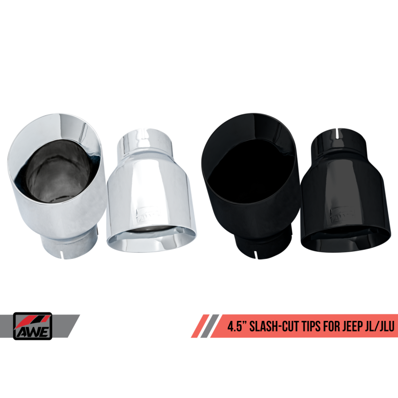 AWE Tuning 2018+ Jeep Wrangler JL/JLU Tread Edition Axle-Back Dual Exhaust - Diamond Black Tips