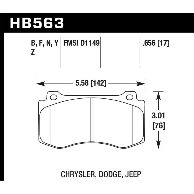 Hawk 2005-2014 Chrysler 300 C SRT8 6.1 HPS 5.0 Front Brake Pads - T1 Motorsports