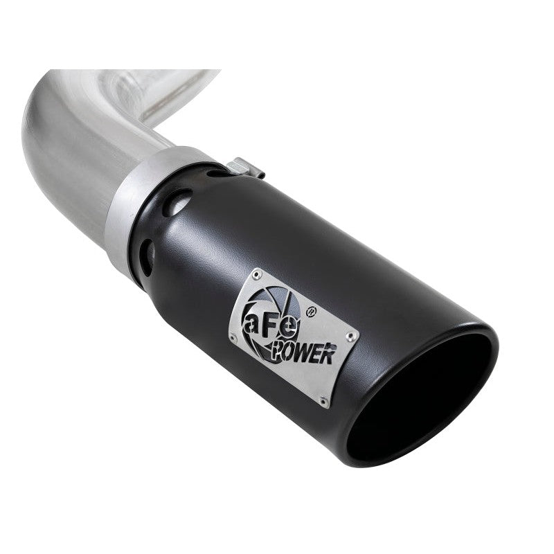 aFe Large Bore-HD 4in 409 SS DPF-Back Exh 18-19 Ford F-150 V6-3.0L (td) w/ Black Tip