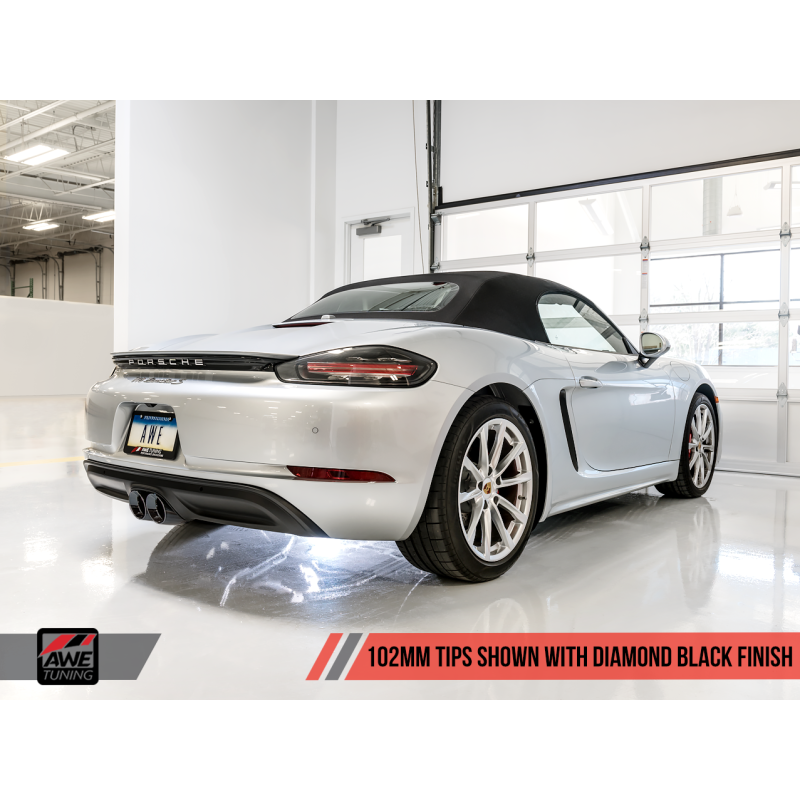 AWE Tuning Porsche 718 Boxster / Cayman SwitchPath Exhaust (PSE Only) - Diamond Black Tips - T1 Motorsports