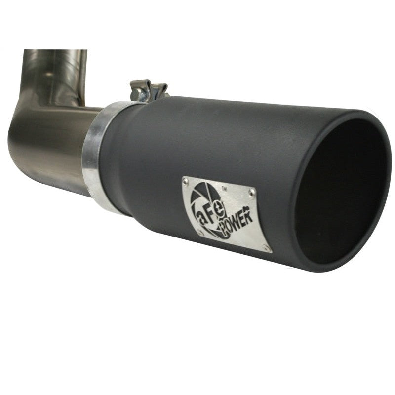 aFe MACHForce XP Exhaust Cat-Back SS-409 4in Black Tip 11-12 Ford F-150 EcoBoost V6-3.5L (tt)