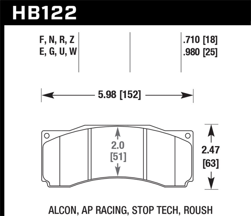 Hawk StopTech ST-60 Caliper Performance Ceramic Street Brake Pads - T1 Motorsports