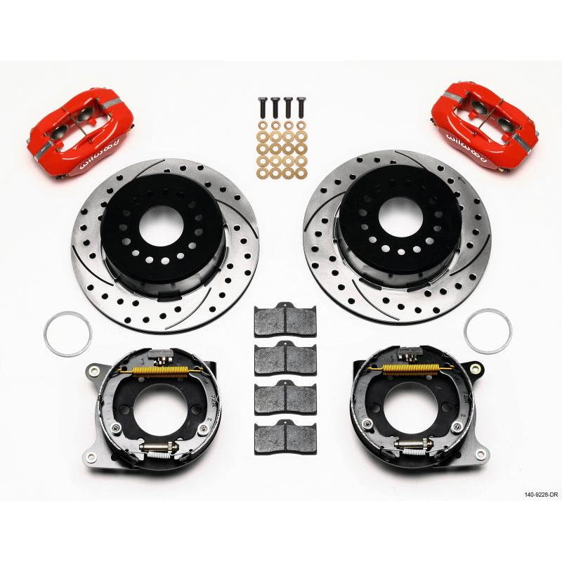 Wilwood Forged Dynalite P/S P-B Kit Drilled-Red 2005-2014 Mustang - T1 Motorsports
