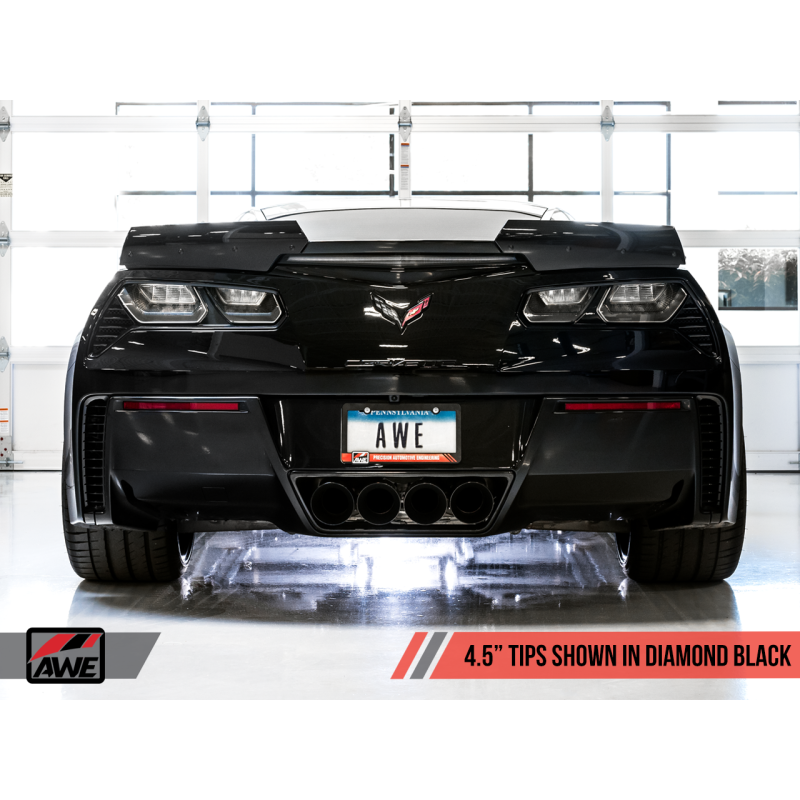 AWE Tuning 14-19 Chevy Corvette C7 Z06/ZR1 Touring Edition Axle-Back Exhaust w/Black Tips