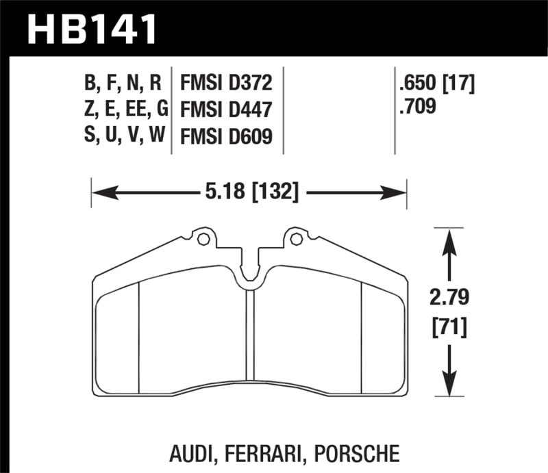 Hawk 94-96 Ferrari 456GT Rear / 91-94 Porsche 911 Rear / 94-98 Porsche 911 Front / 86-91 Porsche 928 - T1 Motorsports