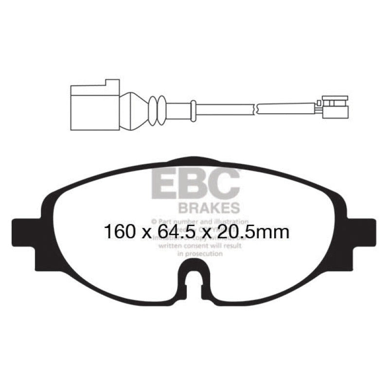 EBC Redstuff Brake Pads -  15-19 Volkswagen GTI (Mk7) - Front Brake Pads