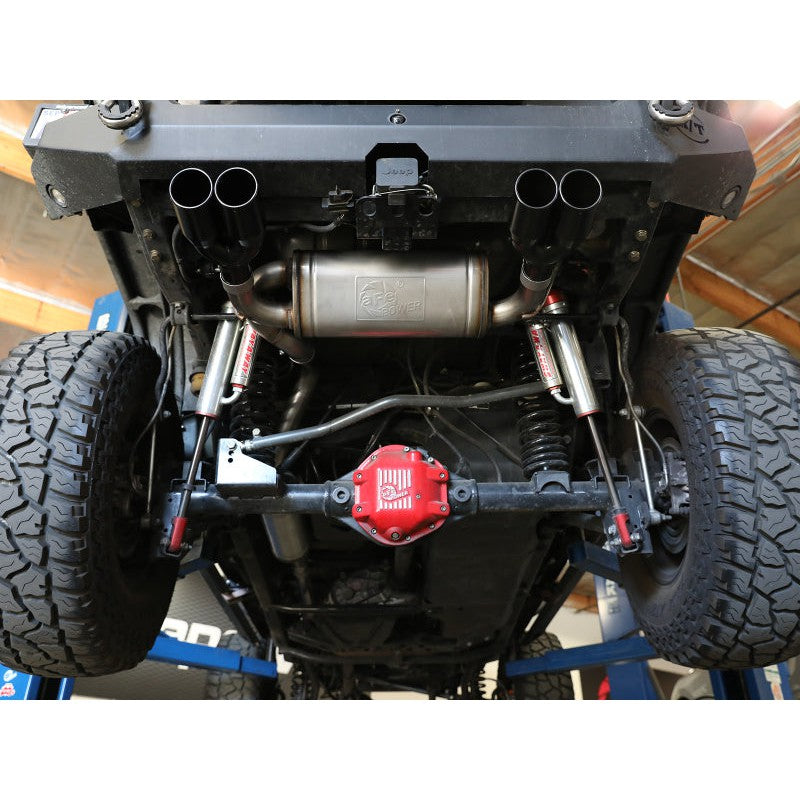 aFe Vulcan Series 2.5in 304SS Cat-Back Exhaust 07-18 Jeep Wrangler (JK) V6-3.6/3.8L w/ Black Tips