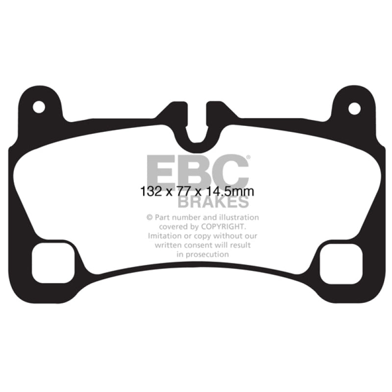 EBC Redstuff Brake Pads -  08-09 Volkswagen Touareg 3.6 (2 holes at bottom of backplate) - Rear Brake Pads